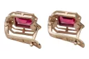 Des boucles d'oreilles Rubis Or rose 14 carats vintage d'origine Vintage vec020r